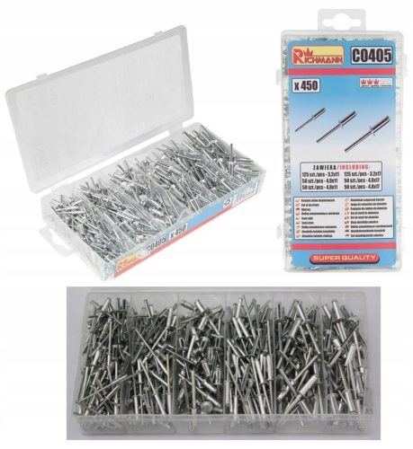 SET 450-tlg. NIETEN, VERSCHIEDENE ALUMINIUM-STRAHLNIETEN