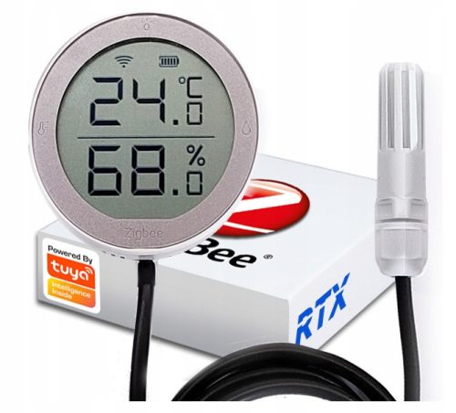 Sensoren für ein Smart Home RTX ZigBee TUYA Temperatur- und Feuchtigkeitssensor für den Außenbereich, Betriebstemperatur unter 0°C, Display