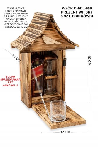  Vogelhaus aus Holz, Alkoholstand
