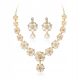  Goldhalskettenset mit Perlenkette und Ohrringen