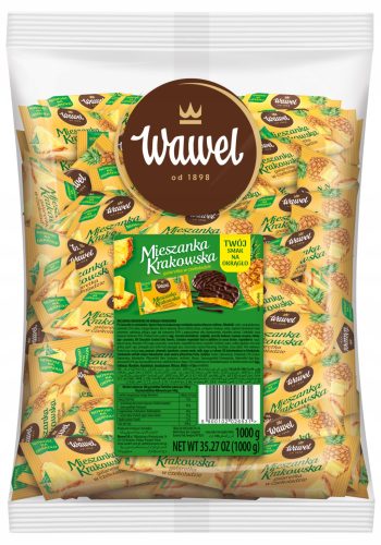 Wawel Krakauer Mischung - Runde Ananasgelee in Schokolade, 1kg