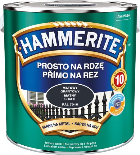 Hammerite Prosto For Rust Metallfarbe, Graphit, 2,5 l