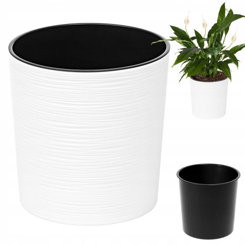  Deco4Home Blumentopf 30 cm x 30 x 30,5 cm Durchmesser 30 cm Kunststoff weiß