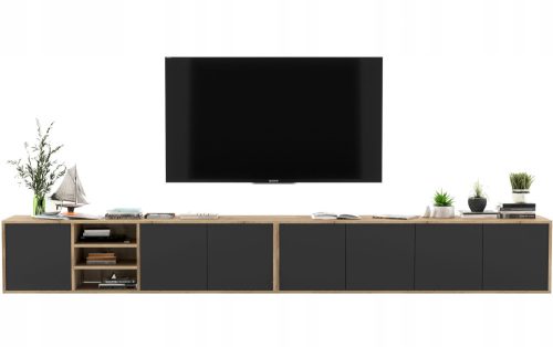  Hängender TV-Ständer Loft TV-Kommode Schwarz MAT 300