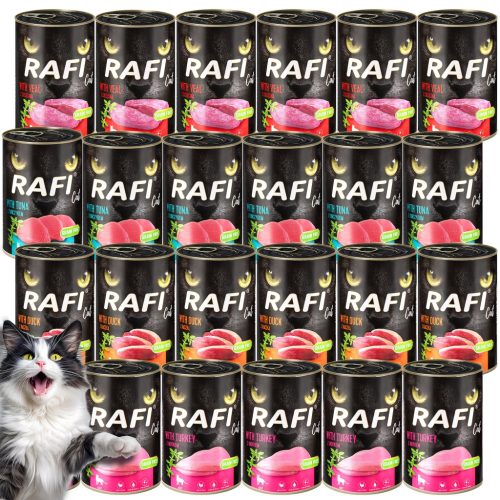  RAFI CAT Nassfutter für Katzen, Geschmacksmischung, 24 x 400 g