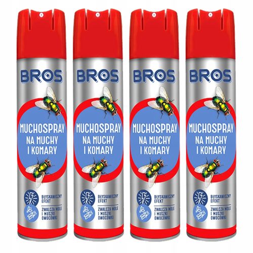  Bros Muchospray gegen Fliegen und Mücken, 4 x 400 ml