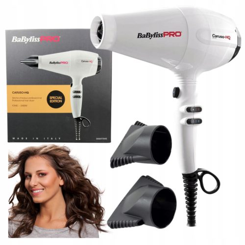  Babyliss Pro Trockner mit zwei Spitzen Caruso HQ 2400W BAB6970 Weiß