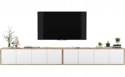  Hängender TV-Ständer Loft TV-Kommode Weiß MAT 300 cm