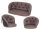  3er Set Kissen für Korbmöbel 100x50, 50x50