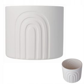    Duwen Blumentopf 18 cm x 18 x 15 cm Durchmesser 18 cm weiße Keramik