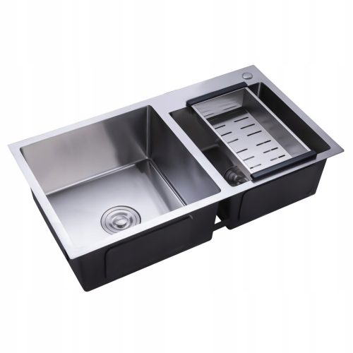 Inox-Spüle mit zwei Becken