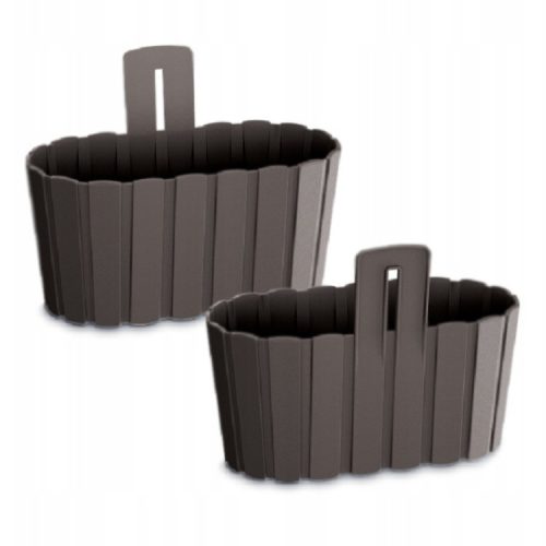  Prosperplast-Blumentopf, 27,5 cm x 15 x 20 cm, Durchmesser 27,7 cm, Kunststoff in Braun- und Beigetönen