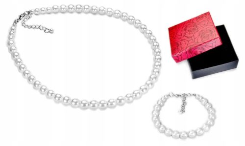  Schmuckset Perlenkette Armband