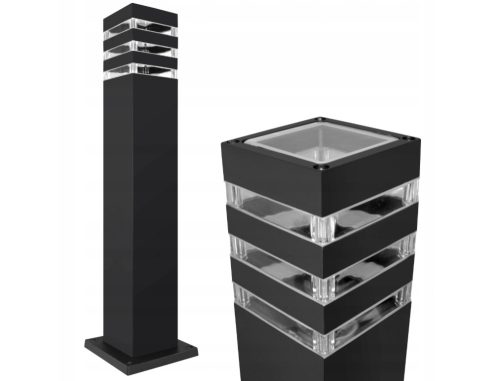 Lichtmasten, Garten Quadratischer Lichtmast Lumiled E27 50 cm schwarz