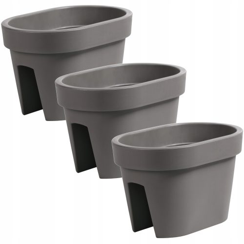  Botle-Blumentopf 39,5 cm x 27 x 25 cm, Kunststoff in Grau- und Silbertönen