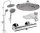 Chrom-Duscharmatur Invena Slim + Aufputz-Duschset Invena Socho