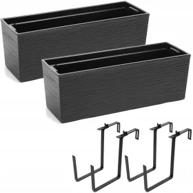    Botle-Blumentopf 19 cm x 56 x 19,5 cm aus Kunststoff in den Farben Grau und Silber