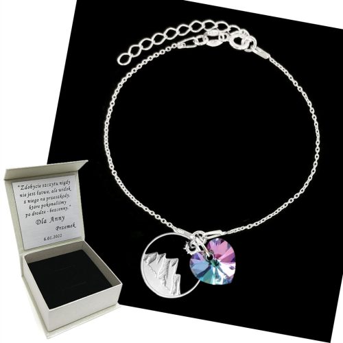  Aurora Mountains Damenarmband, 20 cm, Silber