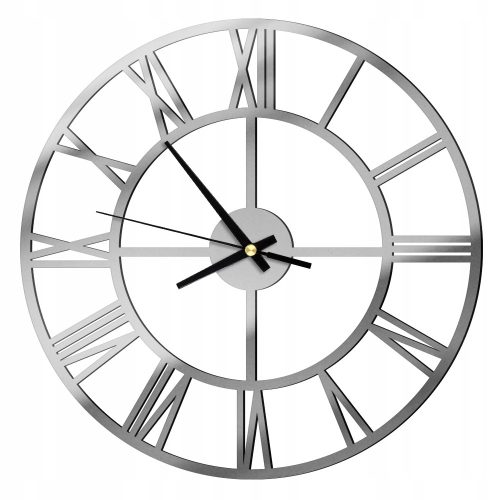 Uhr für zu Hause Upominki_pl silberne Wanduhr, 40 cm