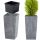 Prosperplast-Blumentopf, 23 cm x 23 x 45 cm, Durchmesser 24 cm, Kunststoff in Grau- und Silbertönen