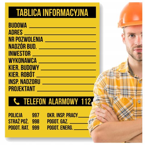 Informationstafel für Gesundheit und Sicherheit am Bau, 70 x 90 cm, PVC