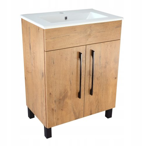 Waschbecken mit Schrank auf Beinen, Regalhöhe 60