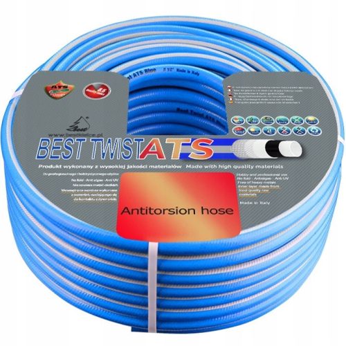  Best ATS Twist verdrehungsfreier Gartenschlauch 1/2" 50 m blau