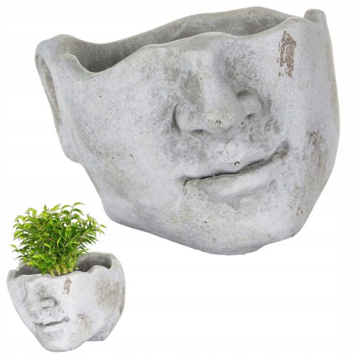  Duwen Blumentopf 15 cm x 18 x 11,5 cm Durchmesser 18 cm Keramik in den Farbtönen Grau und Silber