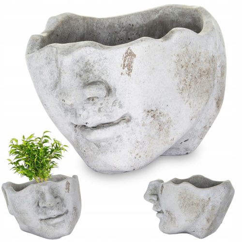  Duwen Blumentopf 20 cm x 22 x 13 cm Durchmesser 22 cm Keramik in den Farbtönen Grau und Silber