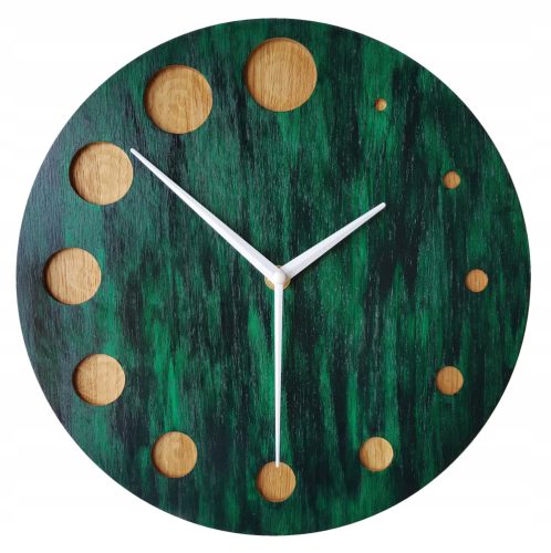 Uhr für zu Hause Naturdeco-Wanduhr in Grüntönen, 28 cm