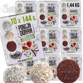   Frucht-Nuss Kugeln "Porcja Dobra" - Ohne Zuckerzusatz, 1,44 kg Packung mit 3 Aromen
