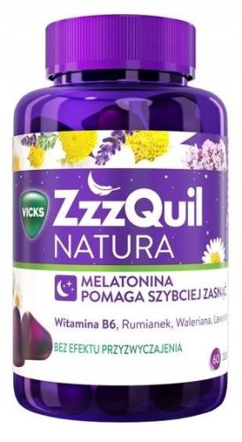 ZzzQuil Natura Gelkapseln mit Melatonin und Kräuterextrakten, 60 Stück