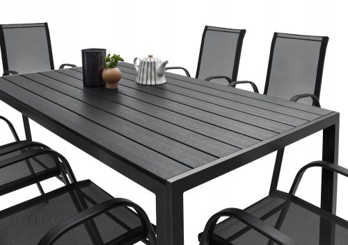 Gartentische und Stühle für die Terrasse Mat-Company Standard-Gartenstuhl aus Textilene, schwarz
