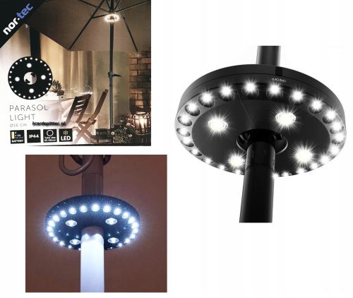  BELEUCHTUNG FÜR GARTENSCHIRM RUNDE LED-LAMPE