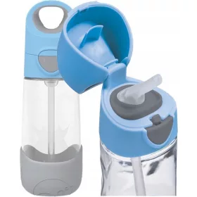  B.Box Tritan-Wasserflasche mit Strohhalm, rosa, 450 ml