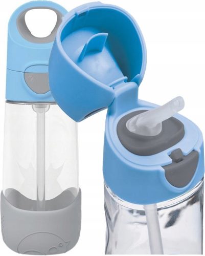  B.Box Tritan-Wasserflasche mit Strohhalm, rosa, 450 ml