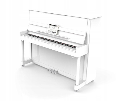  Weißes Lehrklavier mit geräuschlosem Spielsystem