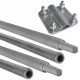  ERDUNGSSTIFT ANGETRIEBENE STANGE KOMPLETT 6M + DRAHTBETTVERBINDER 4x1,5M