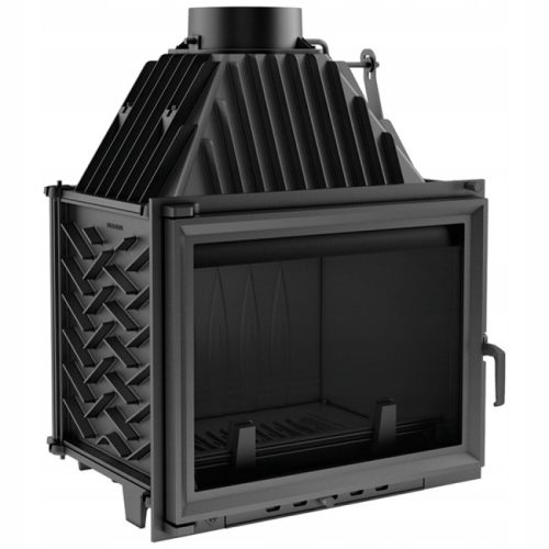 Luftkamin aus Gusseisen Kratki ZUZIA 15 kW schwarz + Lufteinlass fi 100 mm für Kratki-Gusseinsätze