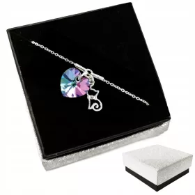  Silbernes Katzenarmband Kätzchen mit Katzenherz 925