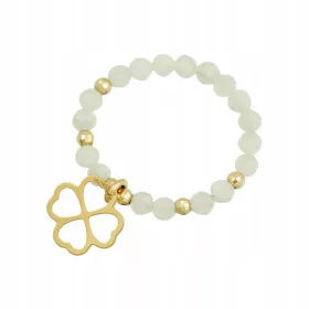  585er Goldring mit Kleeblatt-Anhänger