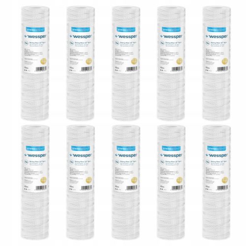  Wasserfilter, Vorfilter-Strangeinsatz zur Vorfiltration 10" 5 Mikron 10x
