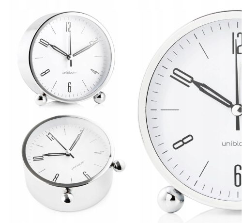 Uhr für zu Hause Unibloom Wecker, Silber, 11,6 cm