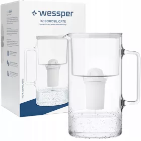  Wessper D2 Borosilikat Aquaclassic Filterkanne 3,3 l weiß