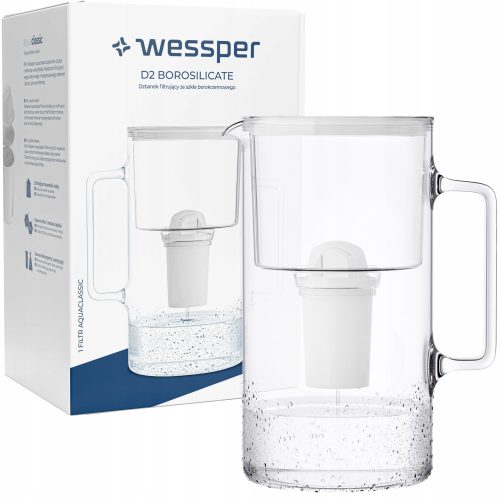  Wessper D2 Borosilikat Aquaclassic Filterkanne 3,3 l weiß