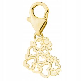  Goldherzanhänger hängend in Herzform, 925er Silber