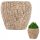  Duwen-Blumentopf, 12 cm x 12 x 10,5 cm, Durchmesser 12 cm, Keramik in Braun- und Beigetönen