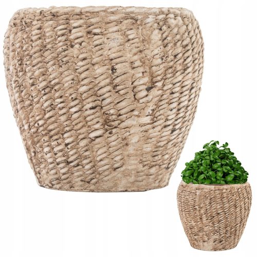  Duwen-Blumentopf, 12 cm x 12 x 10,5 cm, Durchmesser 12 cm, Keramik in Braun- und Beigetönen