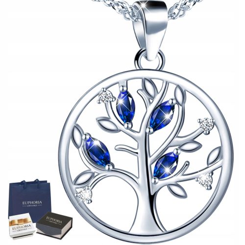  Baum des Glücks Halskette mit Zirkonia, 925er Silber