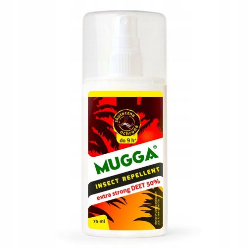  Mugga Deet Mücken- und Zeckenspray 50 % 75 ml + Selbstklebende Etiketten in rechteckigen Bögen 1 Stk.